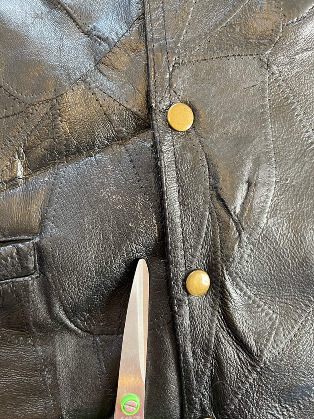 Navarre Leather Company vintage Route 66 patchwork leather biker vest - Picture 11 of 15